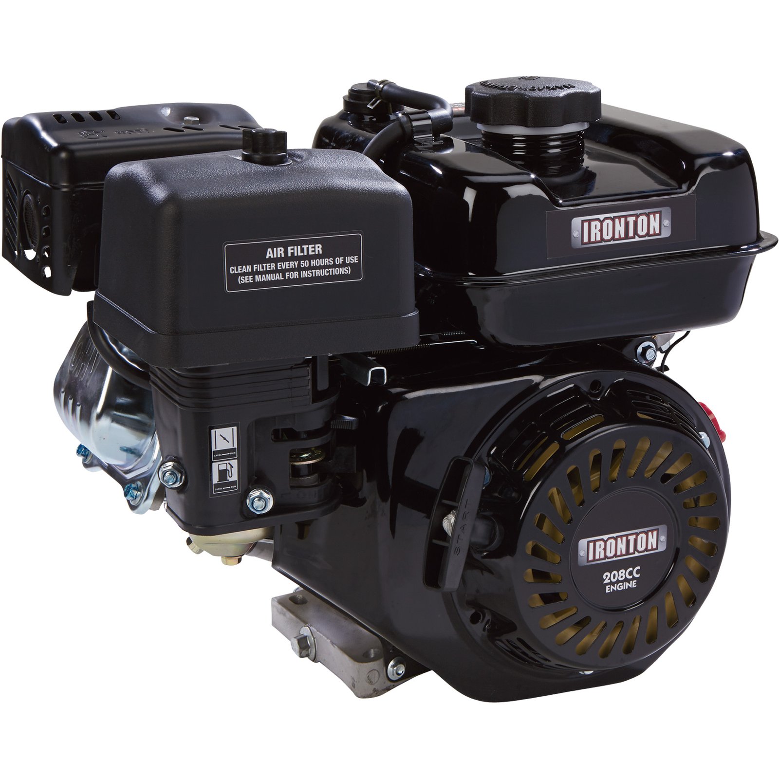 Ironton OHV Horizontal Engine 208cc 3 4in. 19.05mm x 2 19 64in. 58.5mm Shaft